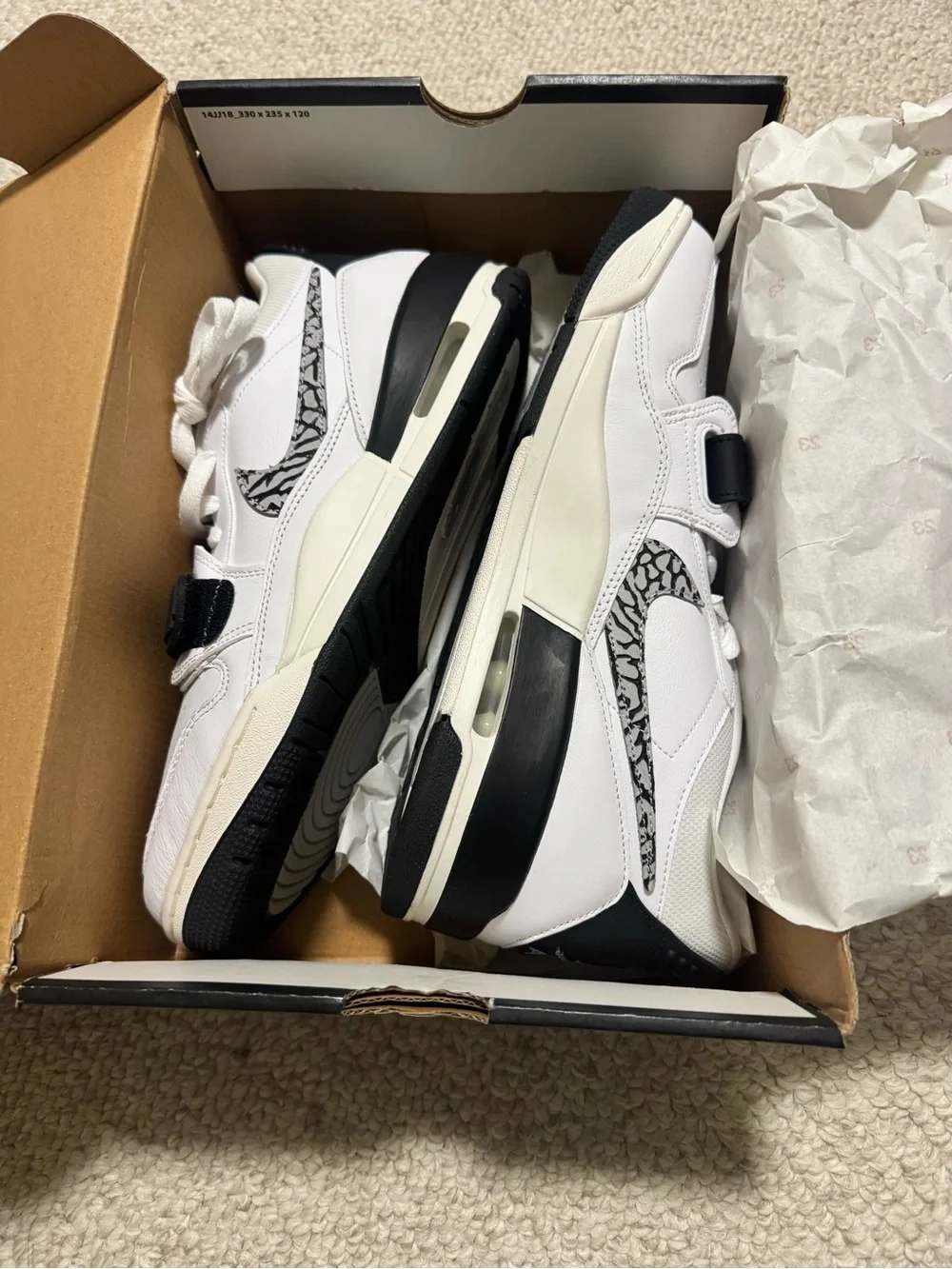 Nike Air Jordan Legacy 312 Low – White/Black/Cement – Size 10.5